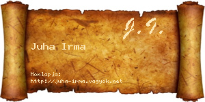 Juha Irma névjegykártya